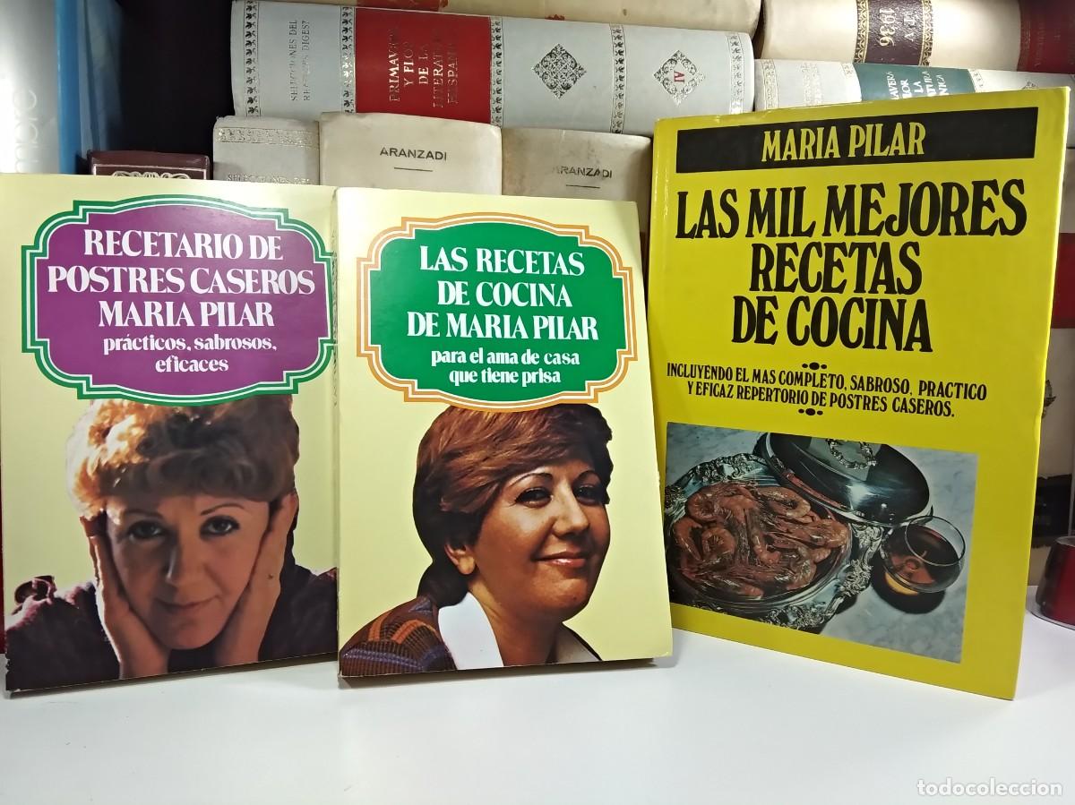 Livros em segunda m&atilde;o: LAS MIL MEJORES RECETAS, RECETARIO DE POSTRES CASEROS Y LAS RECETAS DE COCINA. MARIA PILAR