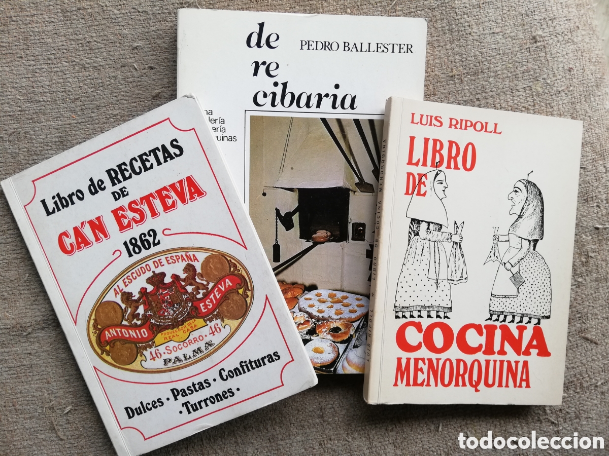 Livres d'occasion: Lote 3 libros cocina menorquina, Luis Ripol, recetas Ca'n Esteva, De re cibaria, de Pedro Ballester