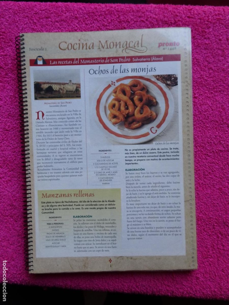 Second hand books: cocina monacal revista pronto las recetas de sor M&ordf; isabel libro anillado