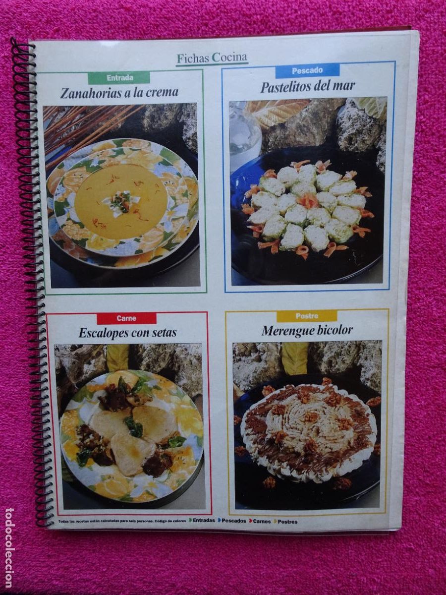 Libros de segunda mano: fichas cocina revista pronto recetas 6 personas libro anillado