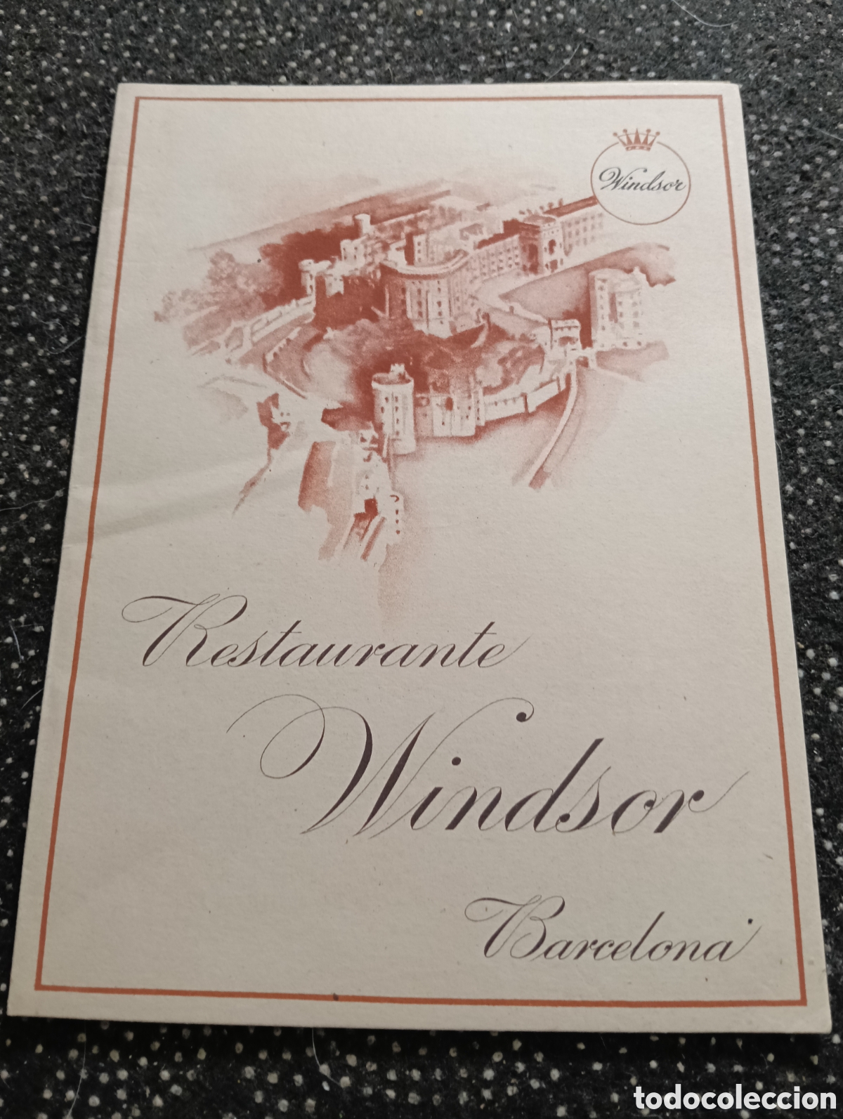 Libros de segunda mano: Men&uacute; Restaurante WINDSOR Barcelona 1948