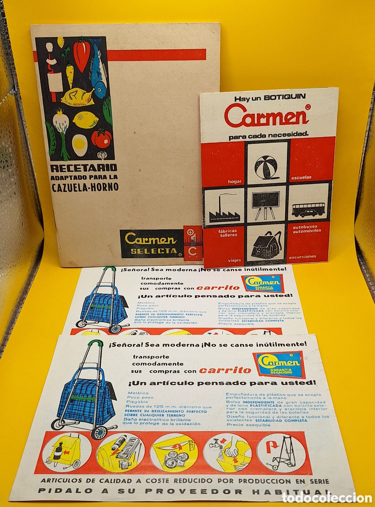 Libros de segunda mano: Lote Carmen Publicidad y Libro Recetas - Carmen Selecta 1963 - Industrias Cambra - Valencia