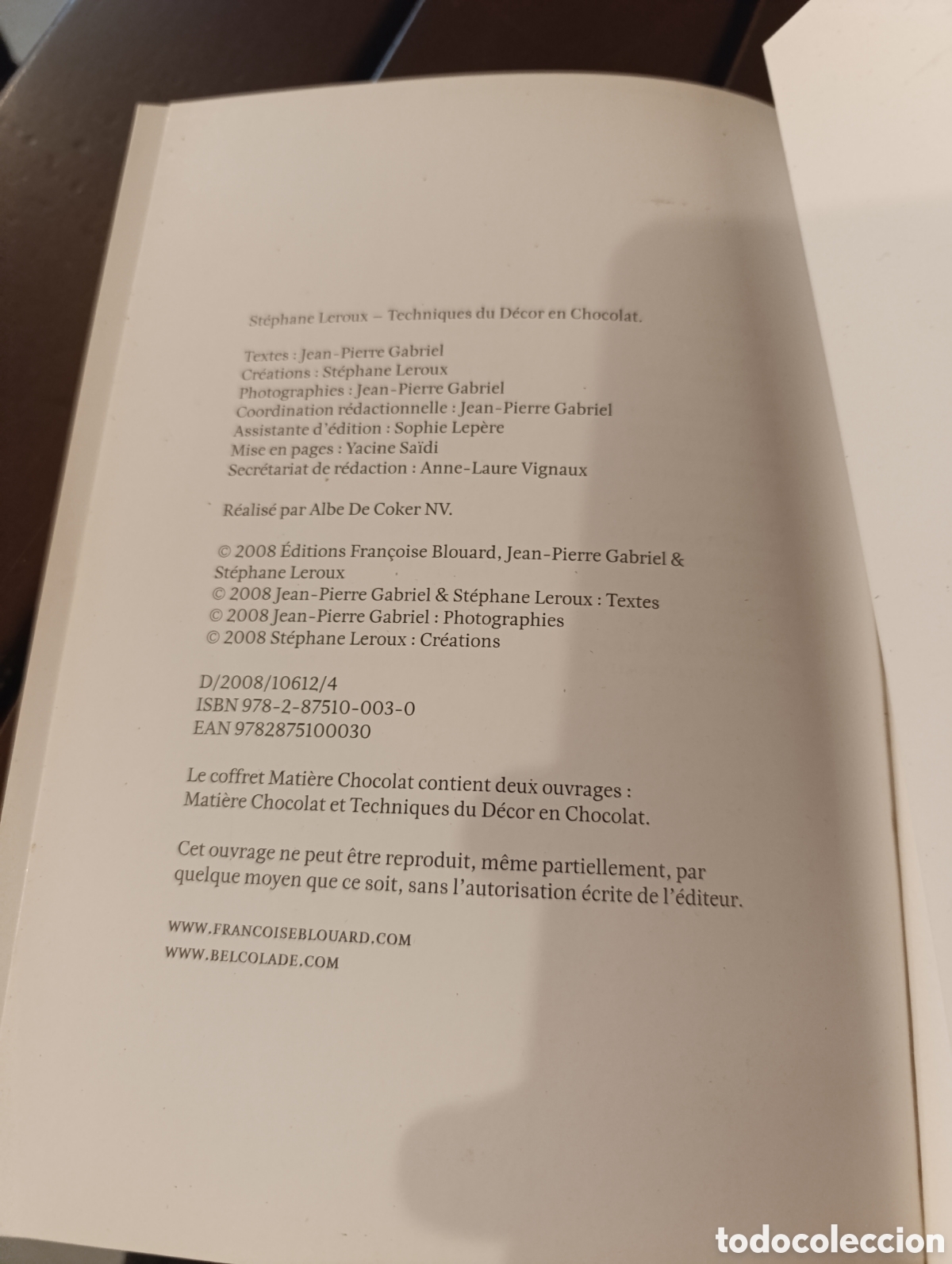 Libros de segunda mano: St&eacute;phane Leroux Mati&egrave;re chocolate - Foto 5