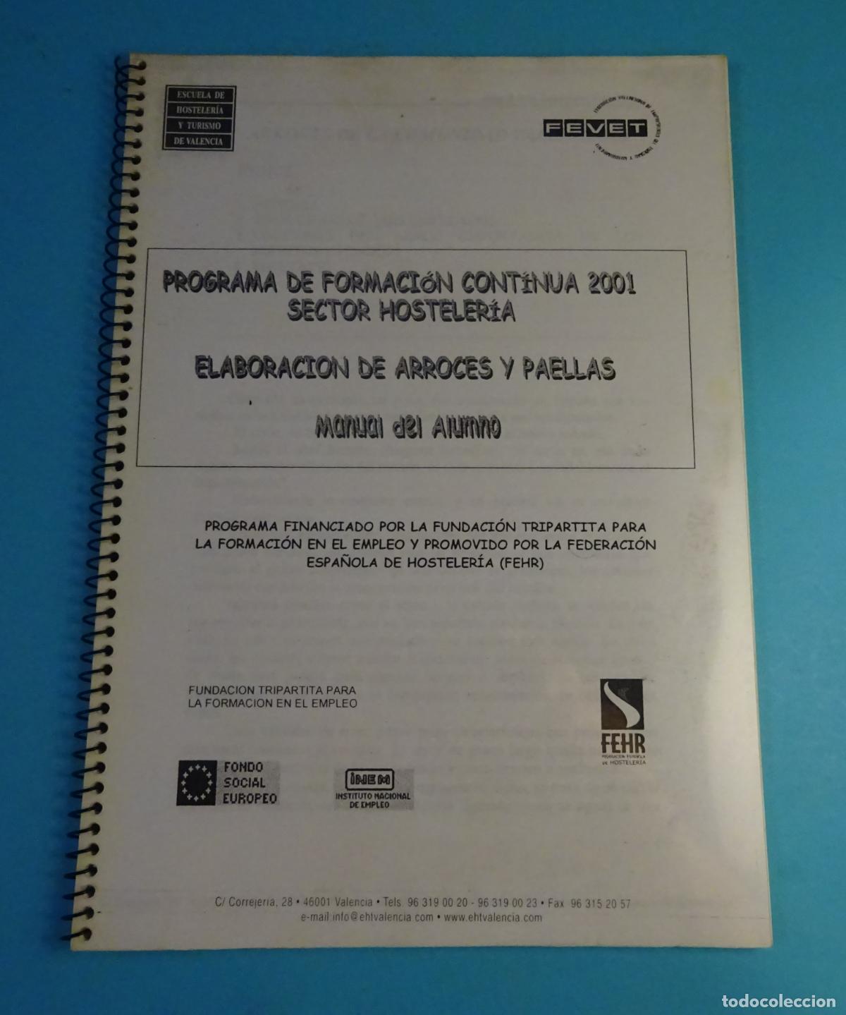 Libros de segunda mano: FOTOCOPIAS ENCUADERNADAS. ELABORACI&Oacute;N DE ARROCES Y PAELLAS. MANUAL DEL ALUMNO
