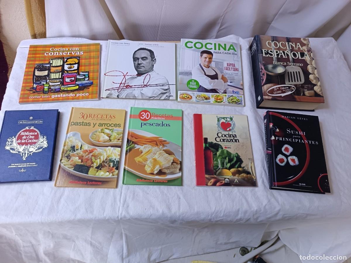 Libros de segunda mano: Lote con 9 libros de Cocina o Gastronom&iacute;a, varios a&ntilde;os y autores, a clasificar