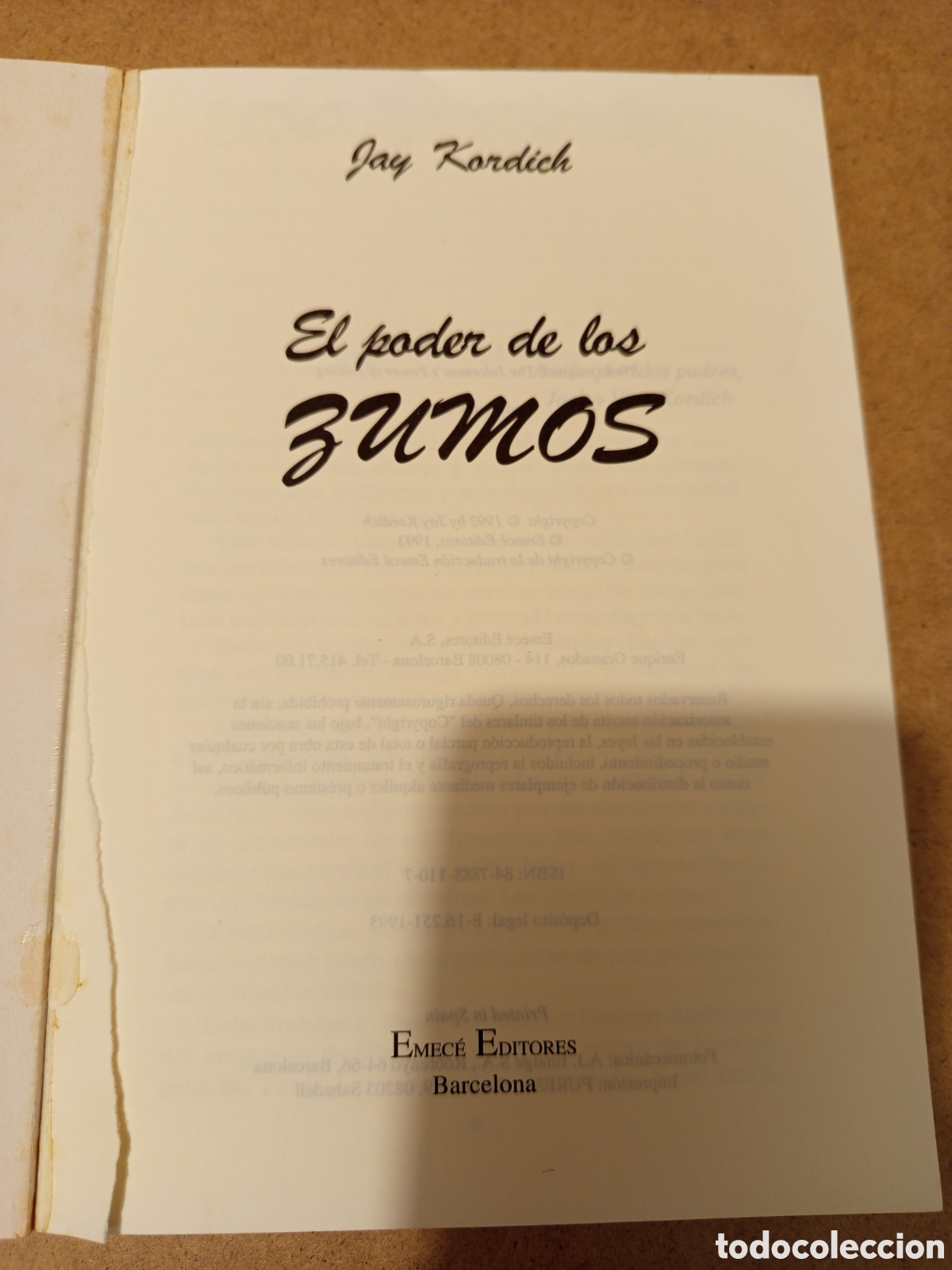 Libros de segunda mano: EL PODER DE LOS ZUMOS (JAY KORDICH) - Foto 2