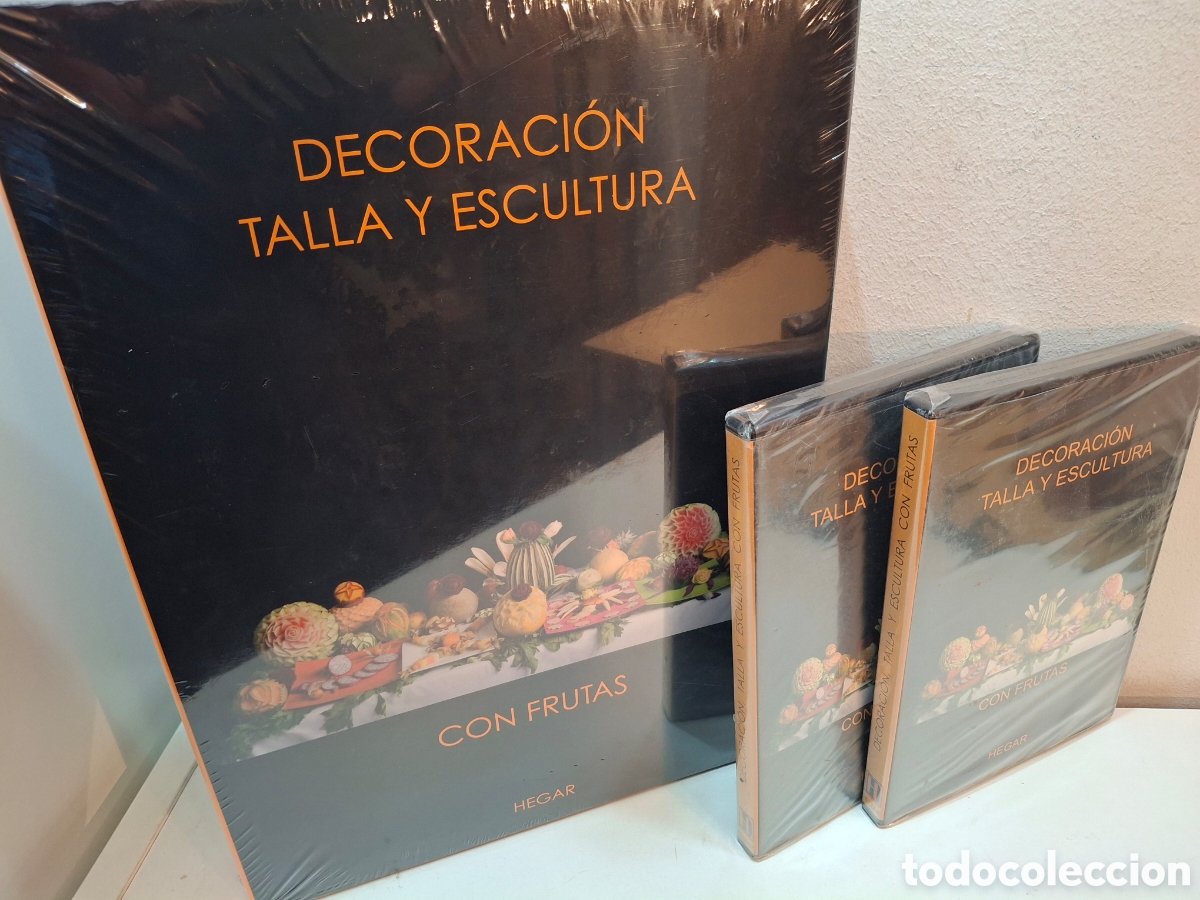 Libros de segunda mano: DECORACION, TALLA Y ESCULTURA (i) CON FRUTAS y (ii) CON VERDURAS, DOS TOMOS + 2 CDS, HEGAR, 2008