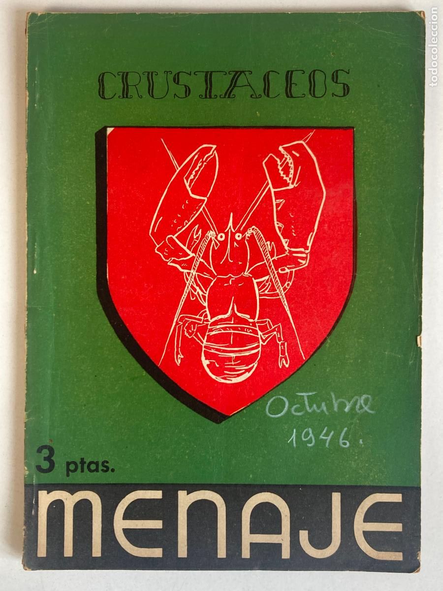 Libros de segunda mano: MENAGE, REVISTA DE COCINA - OCTUBRE 1946