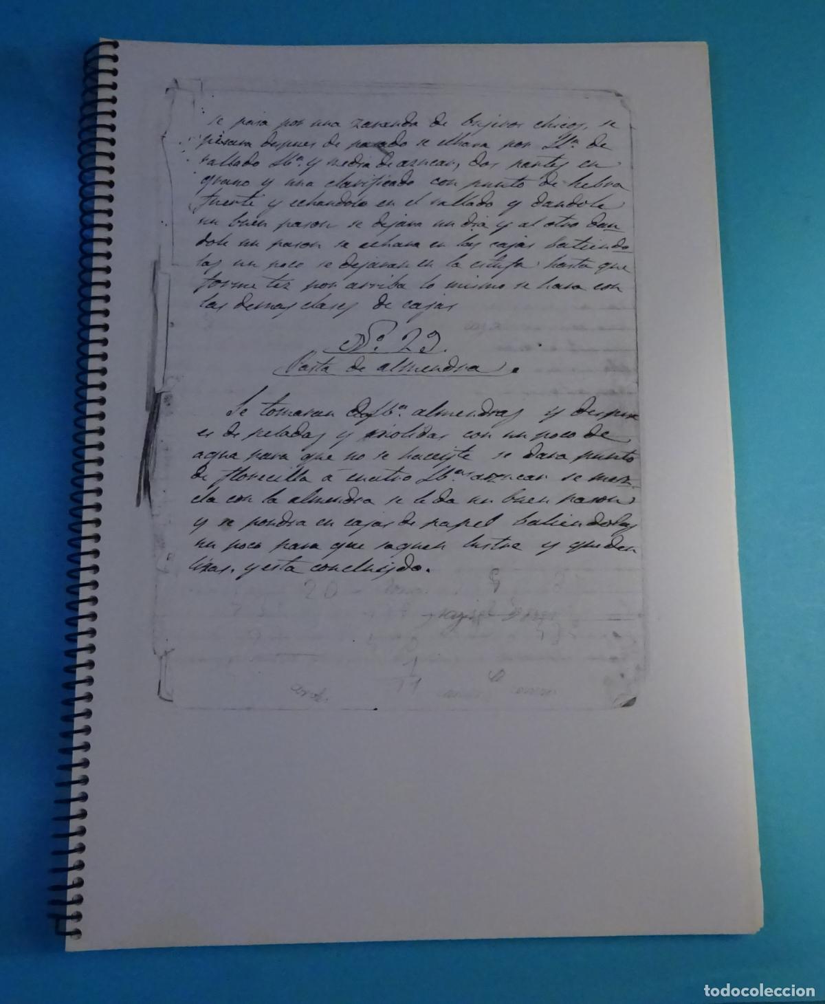 Libros de segunda mano: FOTOCOPIAS ENCUADERNADAS RECETARIO MANUSCRITO RECETAS NUMERADAS DE N&ordm; 29 A N&ordm; 119