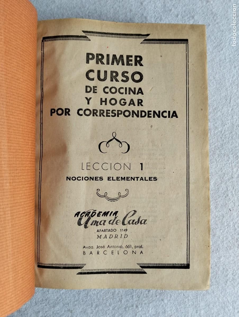Libros de segunda mano: Primer y segundo curso de cocina por correspondencia