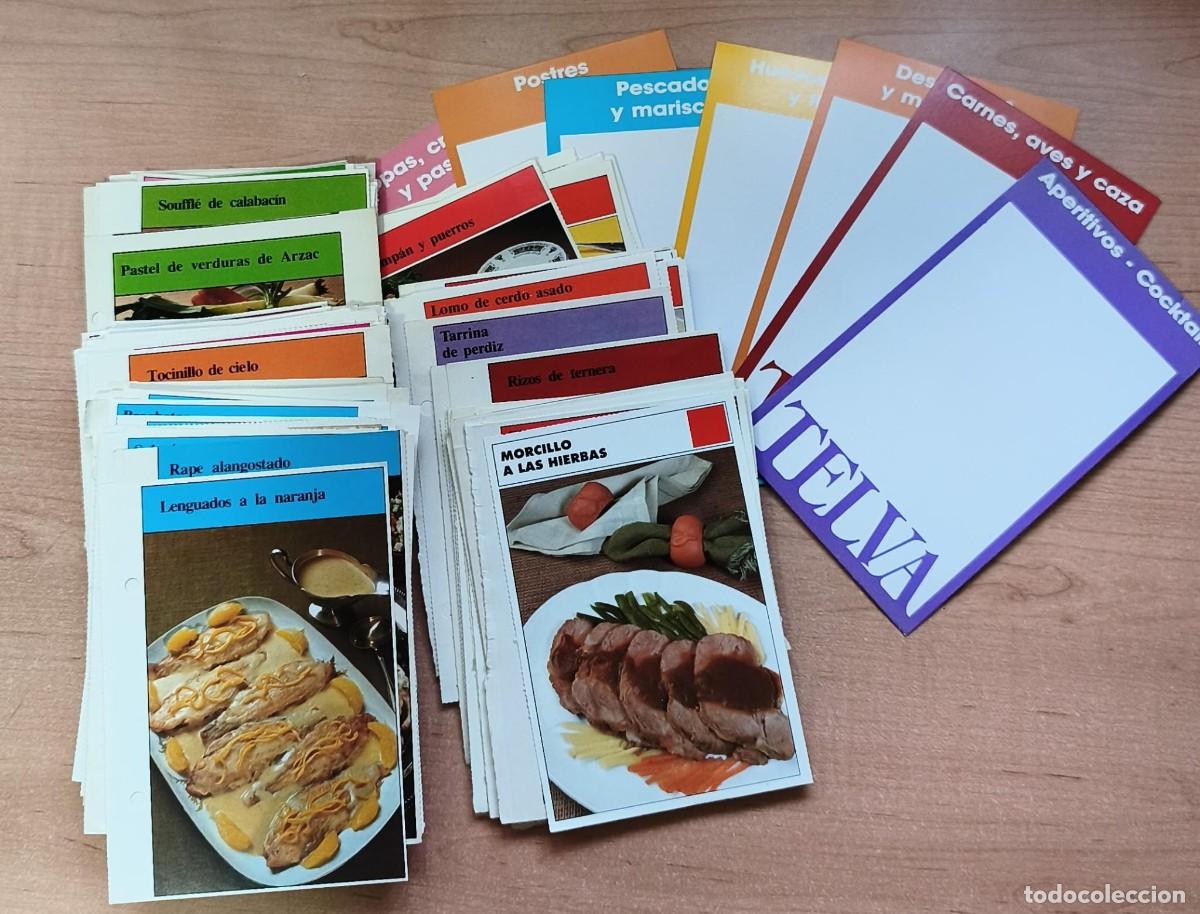 Libros de segunda mano: Antiguas 155 fichas y 7 separadores recetas de cocina Revista TELVA - Sin archivador