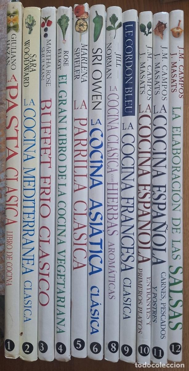 Libros de segunda mano: ENCICLOPEDIA DE COCINA. 12 TOMOS (FALTA DEL TOMO 7). PASTA CLASICAS. LA COCINA MEDITERRANEA CLASICA.