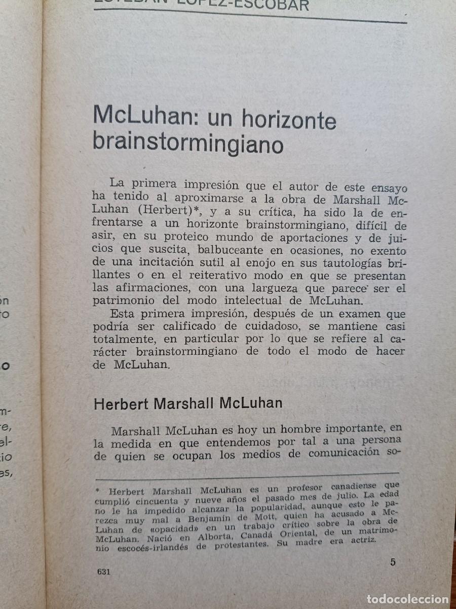Libros de segunda mano: MARSHALL McLUHAN Y LA CULTURA POP. ESTEBAN L&Oacute;PEZ-ESCOBAR. ART&Iacute;CULO 28 P&Aacute;GINAS DE NUESTRO TIEMPO 1971