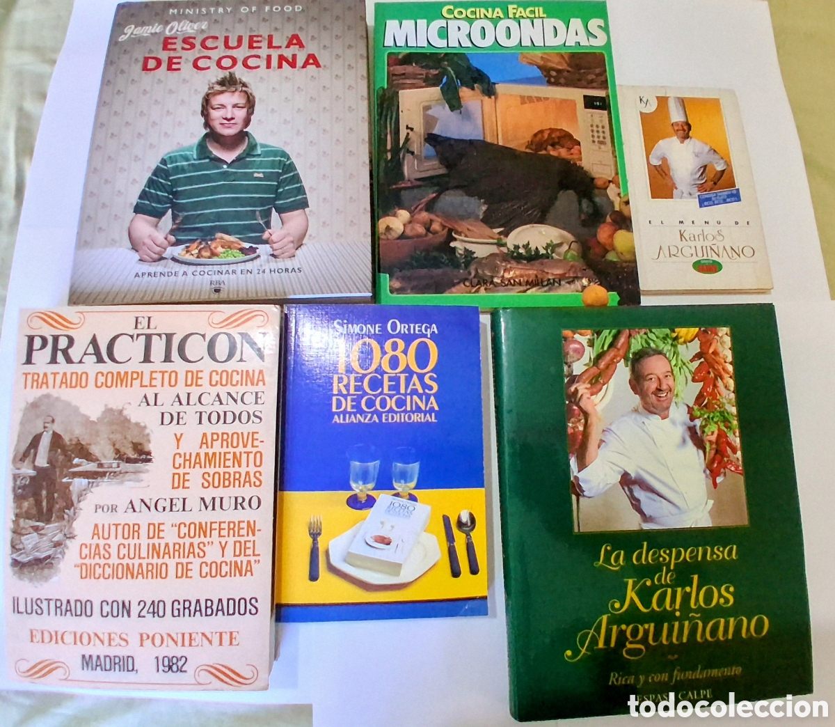 Libri di seconda mano: Lote 6 Libros Cocina: El Practic&oacute;n, Simone Ortega 1080, Jamie Oliver, Karlos Argui&ntilde;ano y Microondas