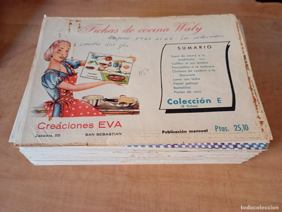 Libros de segunda mano: LOTE 127 FICHAS COCINA WALY RECETARIO RECETAS CREACIONES EVA SAN SEBASTIAN A&Ntilde;OS 50 MUY BUEN ESTADO
