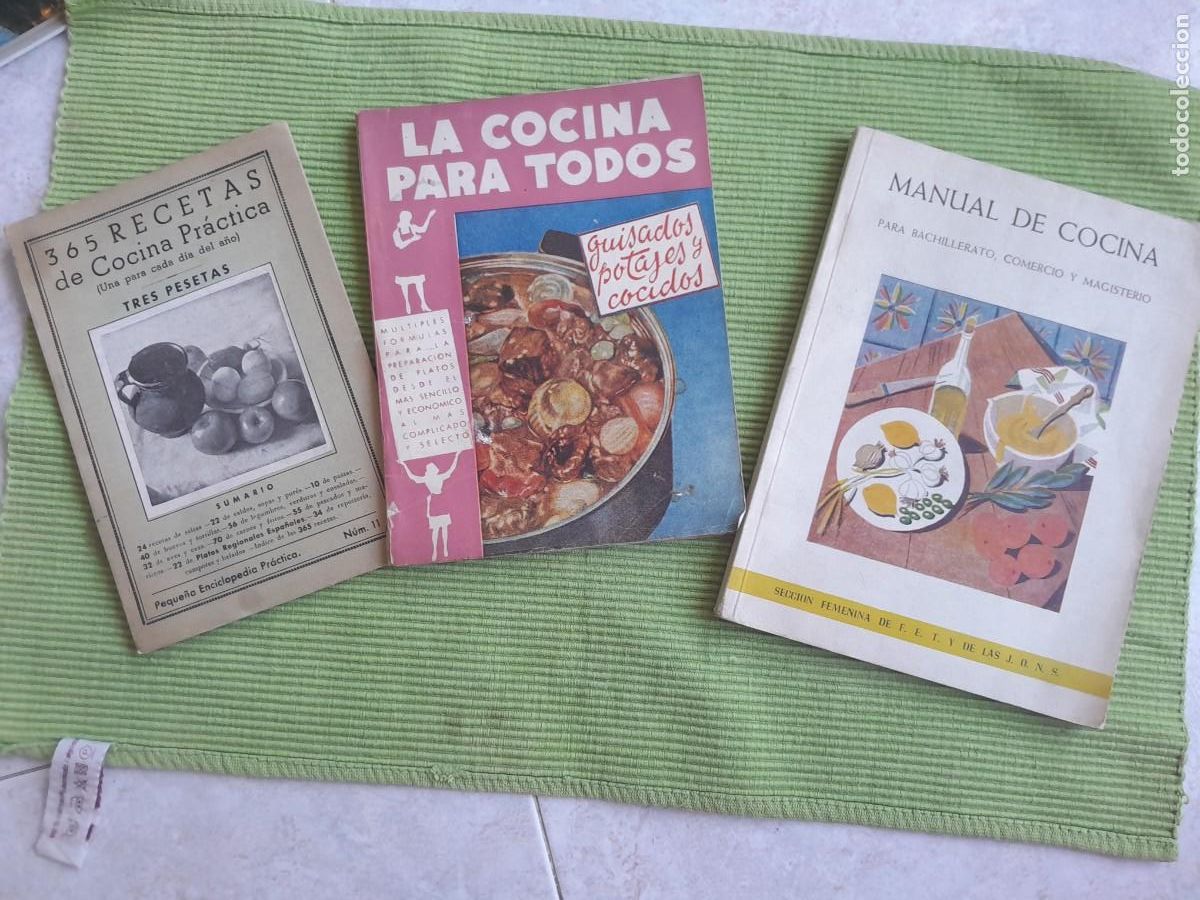Libros de segunda mano: LOTE TRES LIBROS ANTIGUOS DE COCINA.