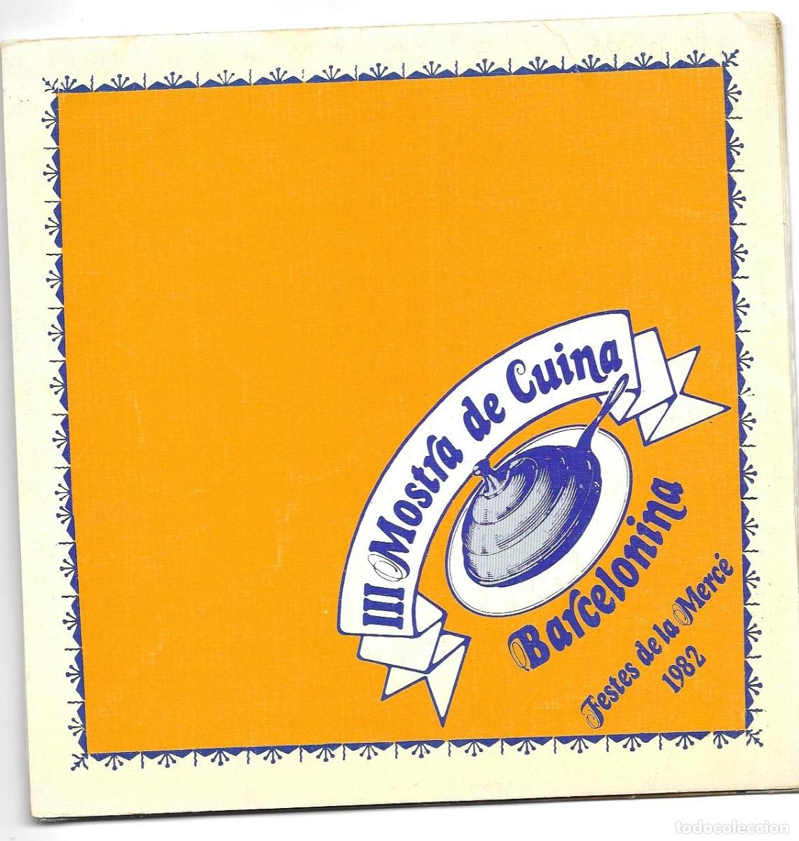Libros de segunda mano: &rdquo;III Mostra de Cuina Barcelonina&rdquo; Festes de la Merc&egrave;, 1982