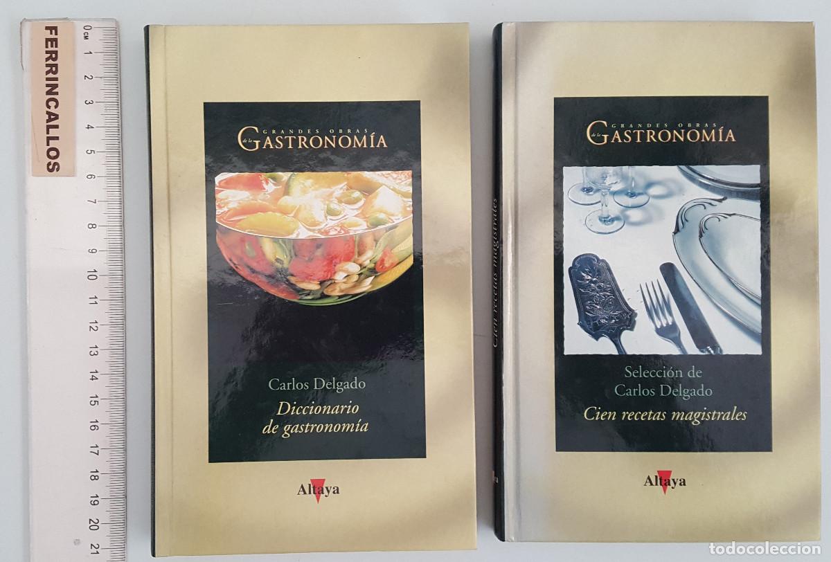 Libros de segunda mano: LOTE 2 LIBROS DE CARLOS DELGADO, DICCIONARIO DE GASTRONOM&Iacute;A Y CIEN RECETAS MAGISTRALES, ALTAYA