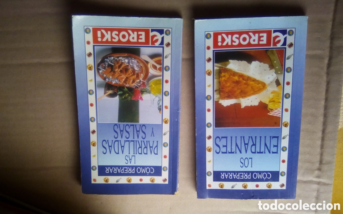 Second hand books: 2 Libros de recetas Eroski. C&oacute;mo preparar: N&deg; 4 Las parrilladas y salsas. N&deg; 6 Los entrantes.