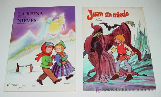Libros de segunda mano: 2 CUENTOS, JUAN SIN MIEDO POR J. Y W. GRIMM Y LA REINA DE LAS NIEVES POR ANDERSEN- EN TAPA BLANDA -