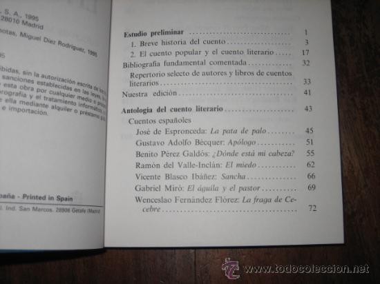 Libros de segunda mano: ANTOLOGIA DEL CUENTO LITERARIO - Foto 2