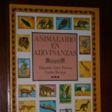 Libros de segunda mano: ANIMALARIO EN ADIVINANZAS POR SOLER Y REVIEJO DE EDICIONES SUSAETA EN MADRID 1990 1ª EDICIÓN. Lote 34356800