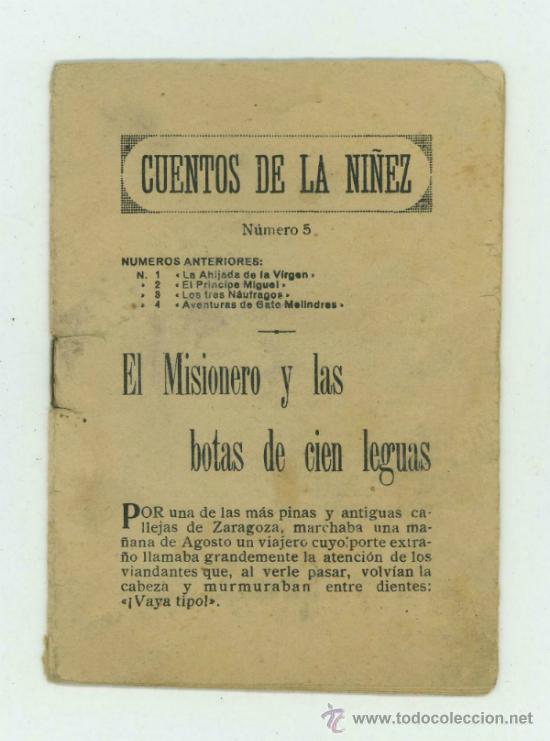 Libros de segunda mano: CUENTOS DE LA NI&Ntilde;EZ - EL MISIONERO Y LAS BOTAS DE CIEN LEGUAS. - Foto 1