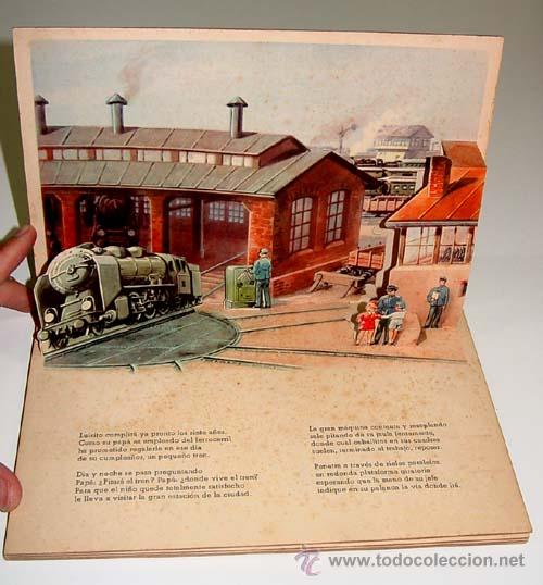 Libri di seconda mano: ANTIGUO LIBRO JUGUETE O POP UP BOOK - MI FERROCARRIL - A&Ntilde;OS 50 - CON DIORAMAS EN RELIEVE  Y MOVIMIEN