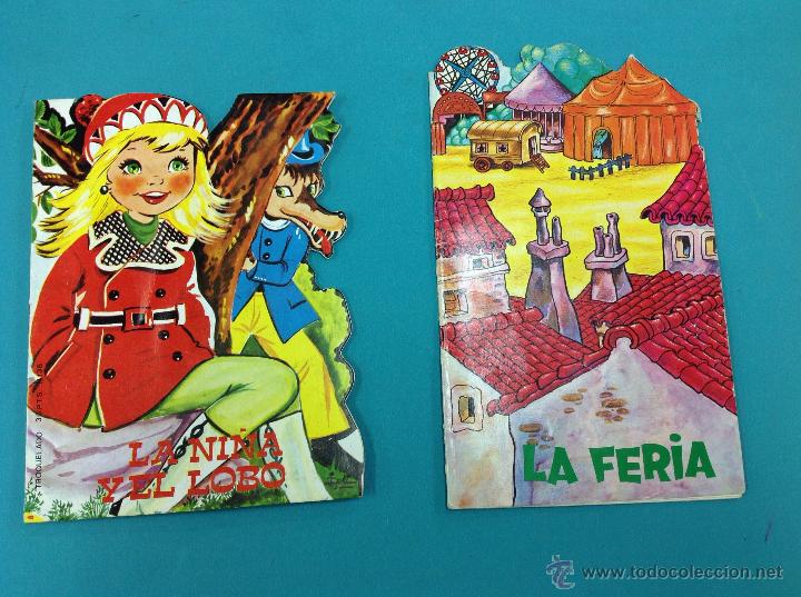 Libros de segunda mano: Lote de dos cuentos troquelados la ni&ntilde;a y el lobo / la feria