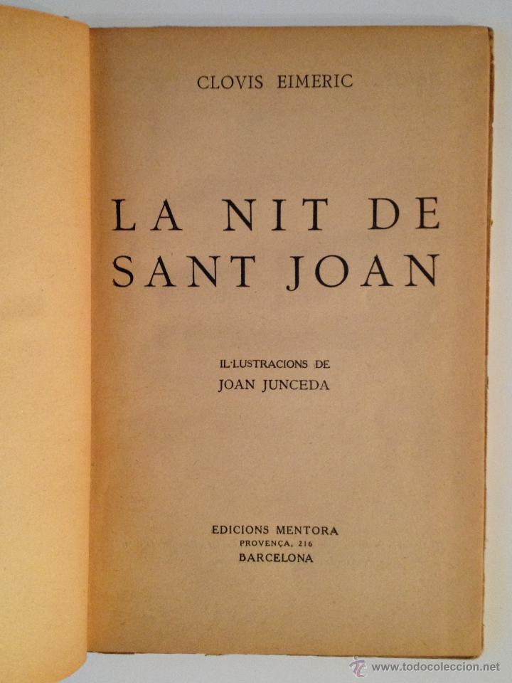 Libros de segunda mano: LA NIT DE SANT JOAN. CLOVIS EIMERIC. J.C. JUNCEDA. EDICIONS MENTORA. PRIMERA EDICI&Oacute;N, 1930. - Foto 3