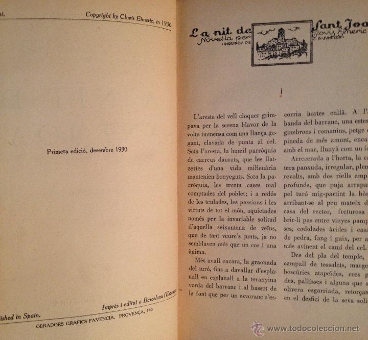 Libros de segunda mano: LA NIT DE SANT JOAN. CLOVIS EIMERIC. J.C. JUNCEDA. EDICIONS MENTORA. PRIMERA EDICI&Oacute;N, 1930. - Foto 4