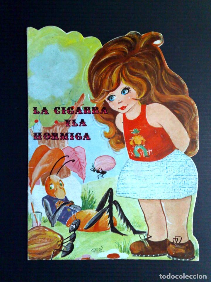 Libros de segunda mano: CUENTO INFANTIL TROQUELADO ANTIGUO-LA CIGARRA Y LA HORMIGA-EDITORIAL VILMAR