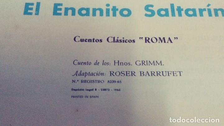 Libros de segunda mano: CUENTO ENANITO SALTARIN 1965 HERMANOS GRIMM - Foto 3