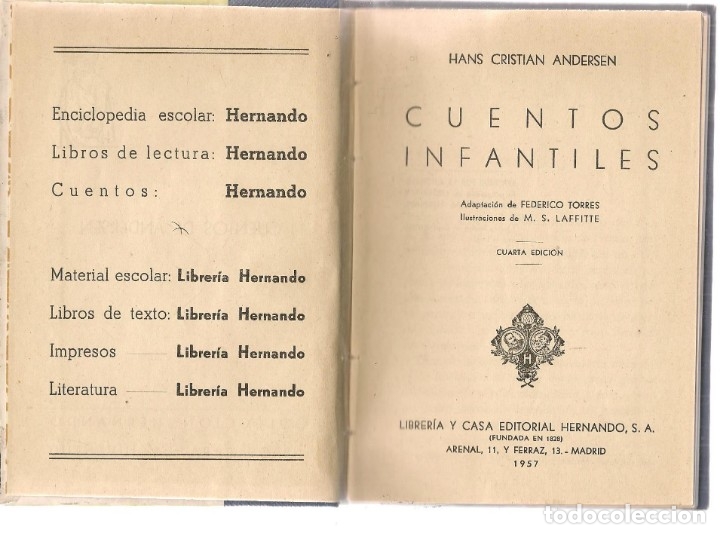 Libros de segunda mano: CUENTOS DE ANDERSEN. COLECCION HERNANDO DE LIBROS PARA LA JUVENTUD. 1957 (ST/C12) - Foto 3