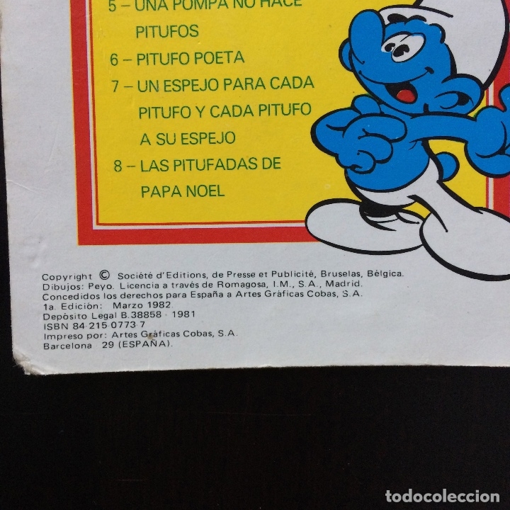 Libros de segunda mano: LOS PITUFOS - COBAS - N&Uacute;MEROS 1 Y 2 - MI CORAZ&Oacute;N LATE CON EL PITUFOLATE E INMERSI&Oacute;N PITUFA - 1982 - Foto 2