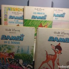 Libros de segunda mano: BAMBI ( LOTE DE 5 LIBRO CUENTOS COLECCION LEYENDO A BAMBI ) WALT DISNEY