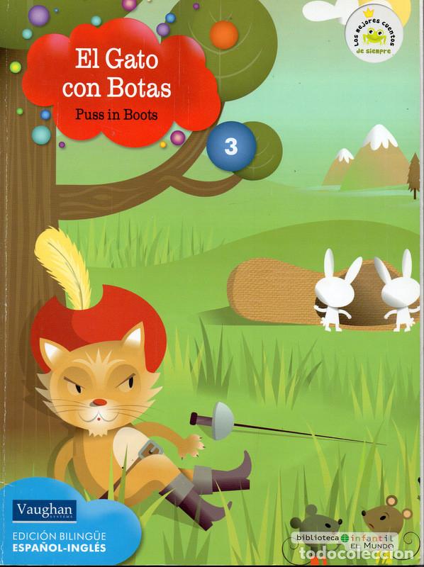 Libros de segunda mano: El gato con botas (biling&uuml;e espa&ntilde;ol-ingl&eacute;s) Ed. Vaughan - Foto 1
