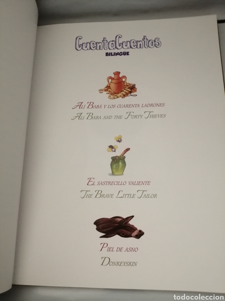 Libros de segunda mano: AL&Iacute; BAB&Aacute; Y LOS 40 LADRONES / EL SASTRECILLO VALIENTE / PIEL DE ASNO (BILING&Uuml;E) - Foto 4