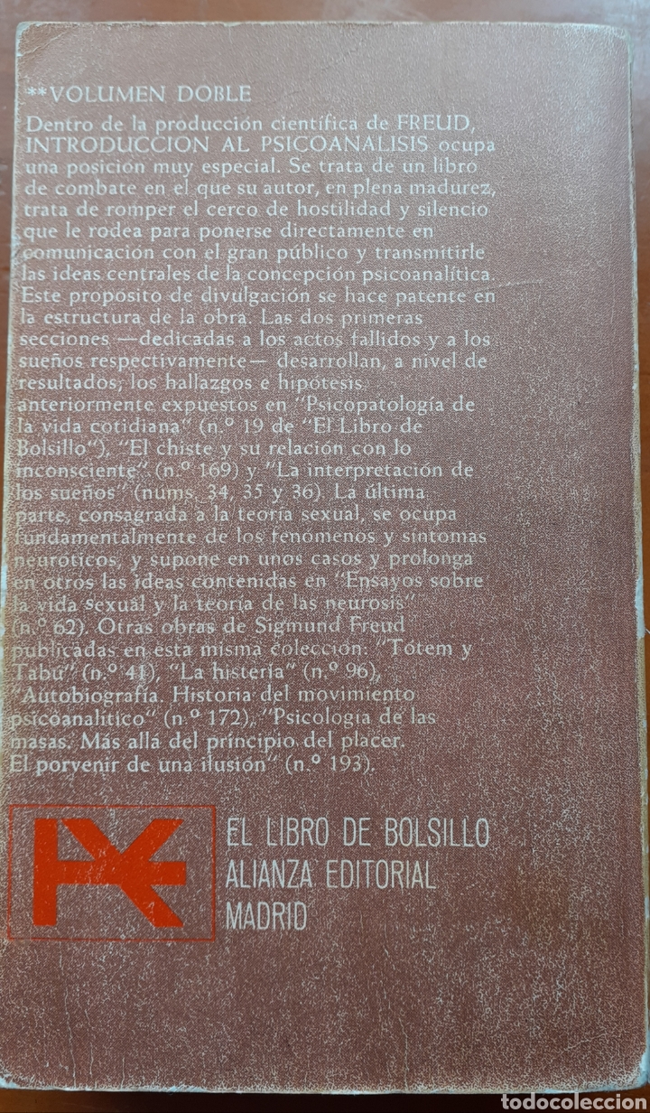Libros de segunda mano: Freud, Introducci&oacute;n al Psicoan&aacute;lisis, 500 p&aacute;ginas - Foto 2