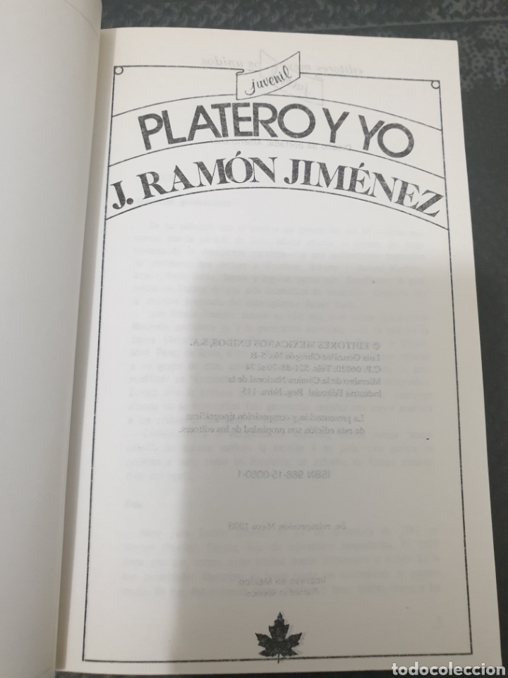 Libros de segunda mano: Platero y yo, j. Ram&oacute;n Jim&eacute;nez, 1993 - Foto 5