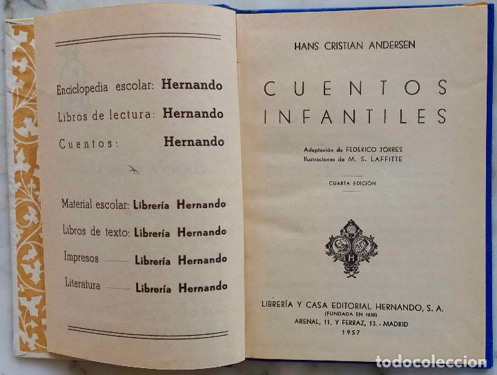 Libros de segunda mano: CUENTOS DE ANDERSEN, COLECCI&Oacute;N HERNANDO. LIBRO 1957 - Foto 2
