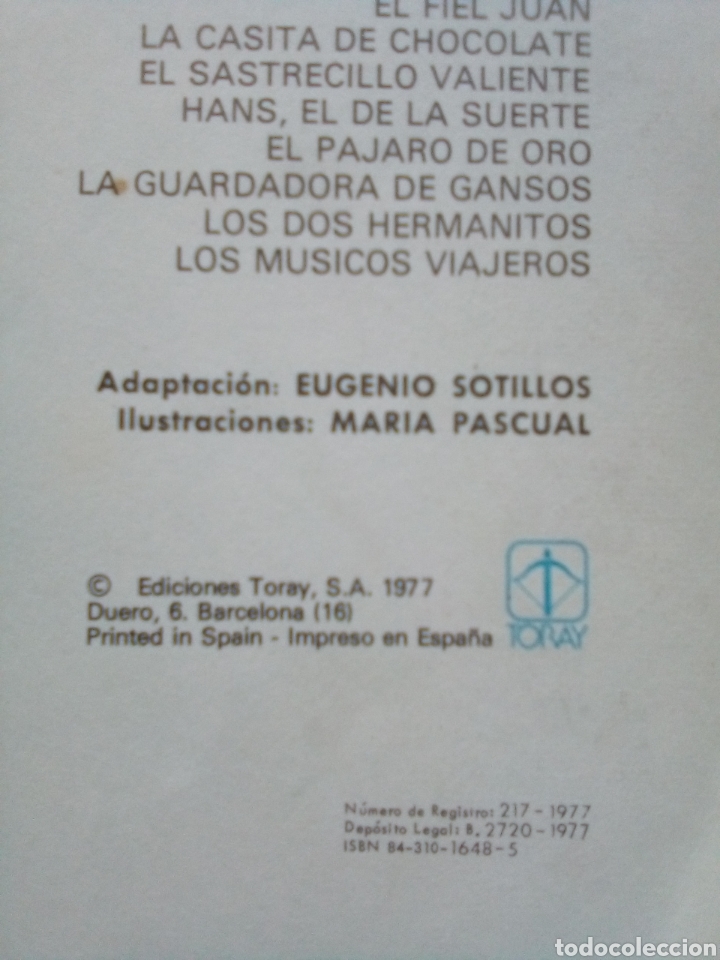 Libros de segunda mano: Cuentos de Grimm colecci&oacute;n fulgor ediciones Toray 1977 - Foto 4