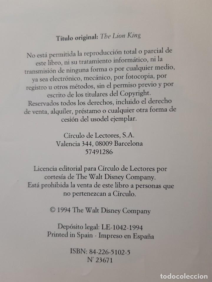 Libros de segunda mano: EL REY LEON VERSION ORIGINAL CIRCULO DE LECTORES WALT DISNEY 1994 TM - Foto 15