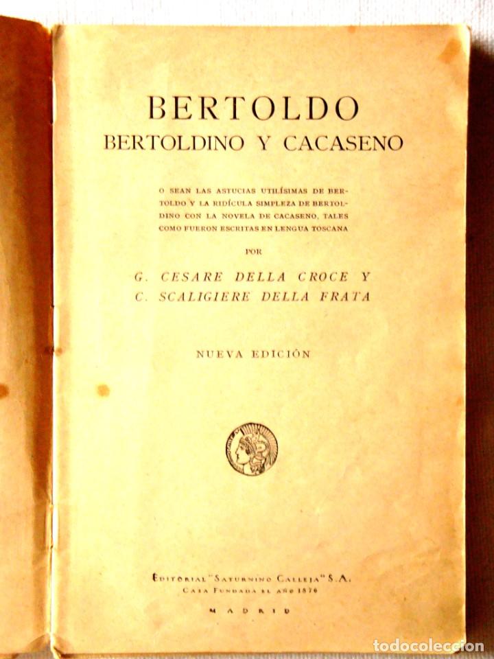 Libros de segunda mano: 1920 - BERTOLDO, BERTOLDINO Y CACASENO - Foto 2
