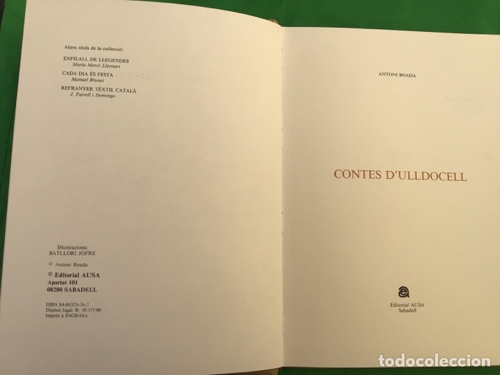 Libros de segunda mano: CONTES D&rsquo;ULLDOCELL. Antoni Boada. A&ntilde;o 1990 - Foto 4