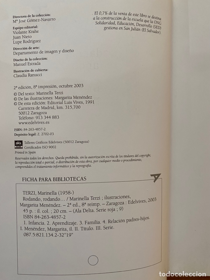 Libros de segunda mano: RODANDO, RODANDO... - Marinella Terzi - Foto 3