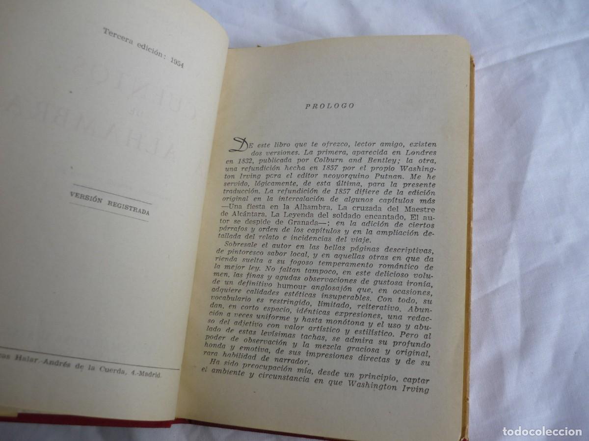 Libros de segunda mano: Cuentos de la Alhambra, W. Irving, 1954 - Foto 10