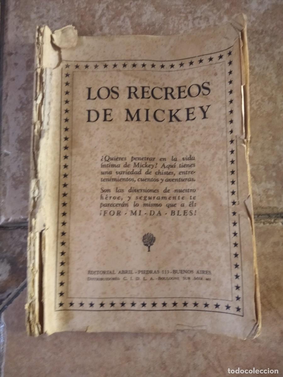 Libros de segunda mano: Antiguo libro Los Recreos de Mickey Disney - Ed Abril Buenos Aires 1947 3&ordf; Edici&oacute;n