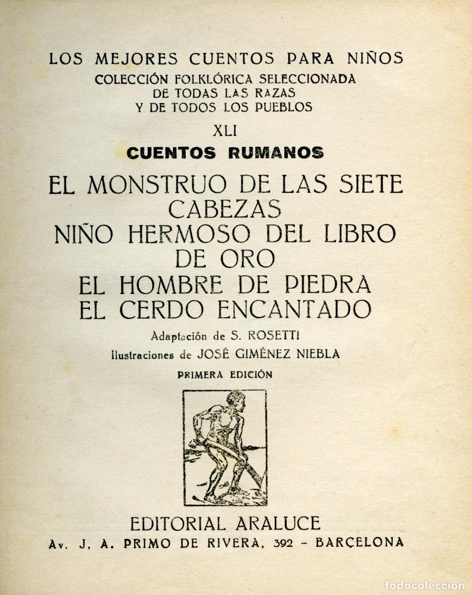 Libros de segunda mano: CUENTOS RUMANOS - PUBLICACIONES ARALUCE 1945 - Foto 2