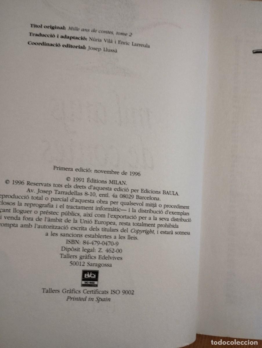 Libros de segunda mano: MIL ANYS DE CONTES VOLUM 2 - BAULA 1996 - Foto 2